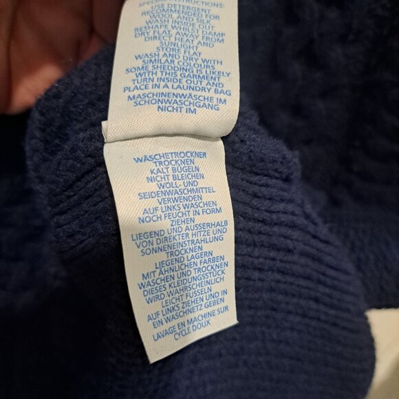 Boden Size 16 Cable Knit Sweater Black & Blue Wool/Alpaca Blend Warm Winter - Picture 6 of 9